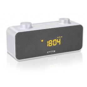 JNTR-M39 - Φορητό Bluetooth Ηχείο (MP3-Ρολόι-Ξυπνητήρι) - WHITE