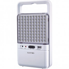 Φωτιστικό Ασφαλείας SUΕL-30145 90LED Με θυρα USB 6V 4.5AH
