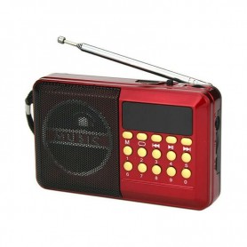 Επαναφορτιζόμενο Ραδιοφωνάκι με USB Κόκκινο Joc H011UR